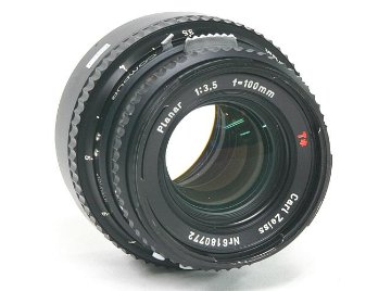 100/3.5 Planar T* (Cレンズ)  ハッセルブラッド Vシリーズ用  SYNCHRO COMPUR M.X.V.Shutter 付 純正前後キャップ付　Pケース付　通称山岳プラナーの画像