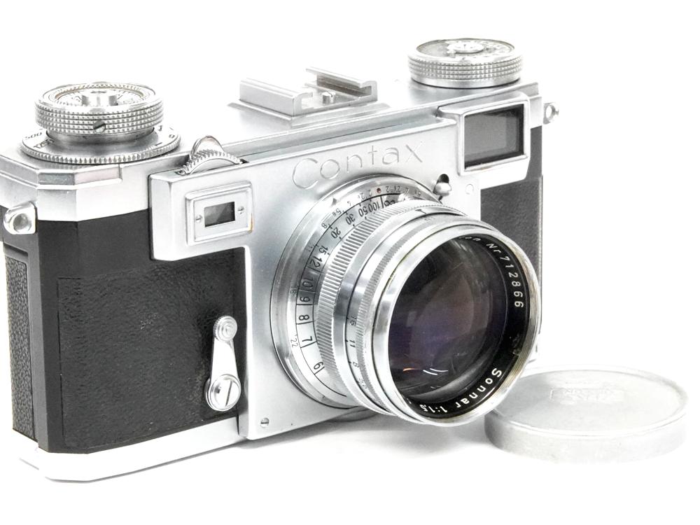 コンタックス Ⅱa Opton Sonnar 1:1.5 50mm ケース付き Contax ⅡA 50/1.5 Sonnar Tコーティング (Zeiss-Opton) 距離計連動