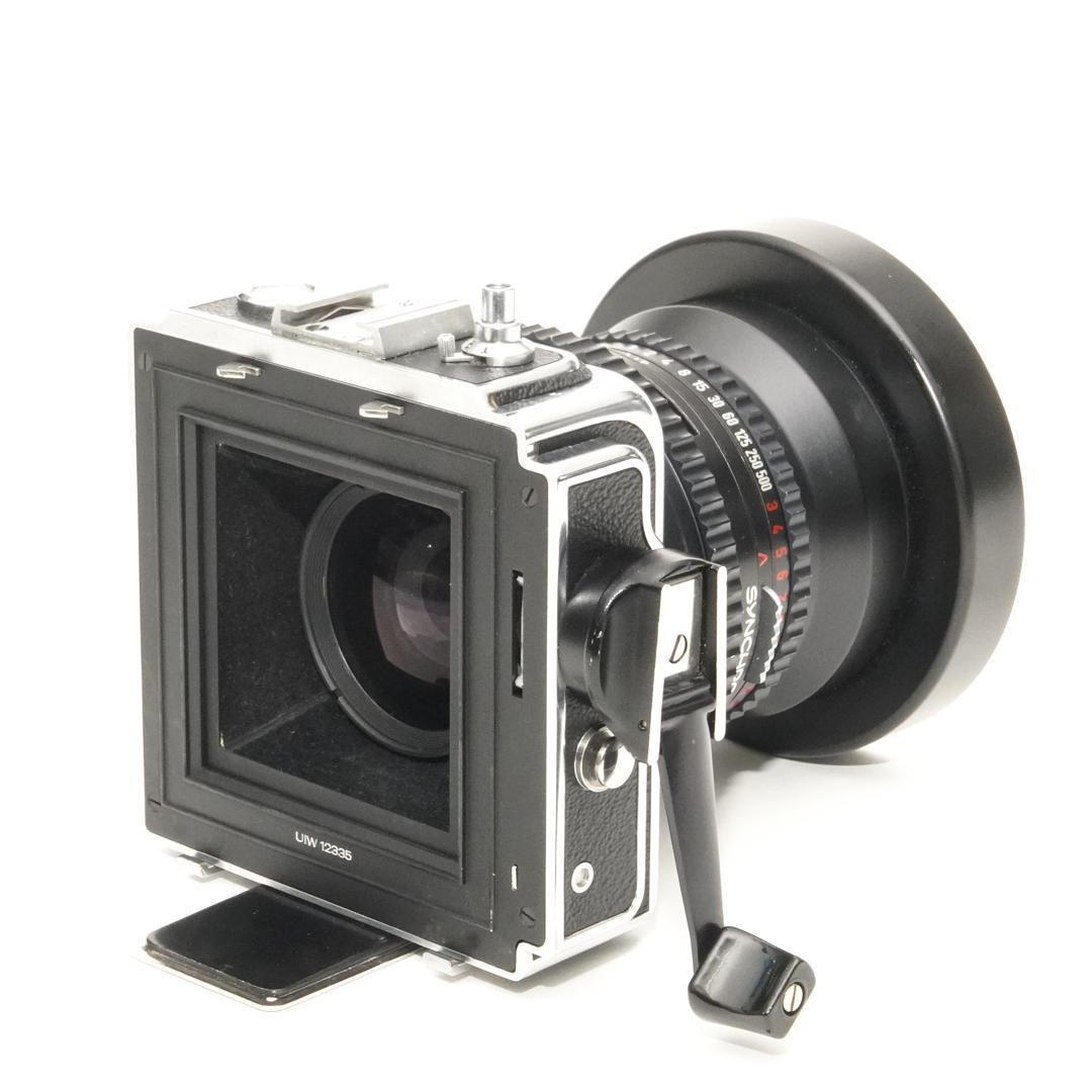 Hasselblad SWC 38/4.5 Biogon T ☆ (C-レンズ） ビューファインダー付き(メタル) ネックストラップ付 メタルレンズフード付 (フードキャップ付) の画像