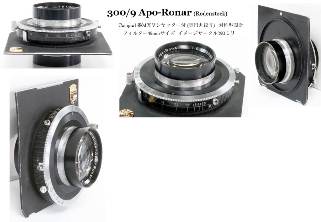 300/9 Apo-Ronar (Rodenstock) Compur1番 シャッター付 (真円丸絞り) 対称型設計の画像