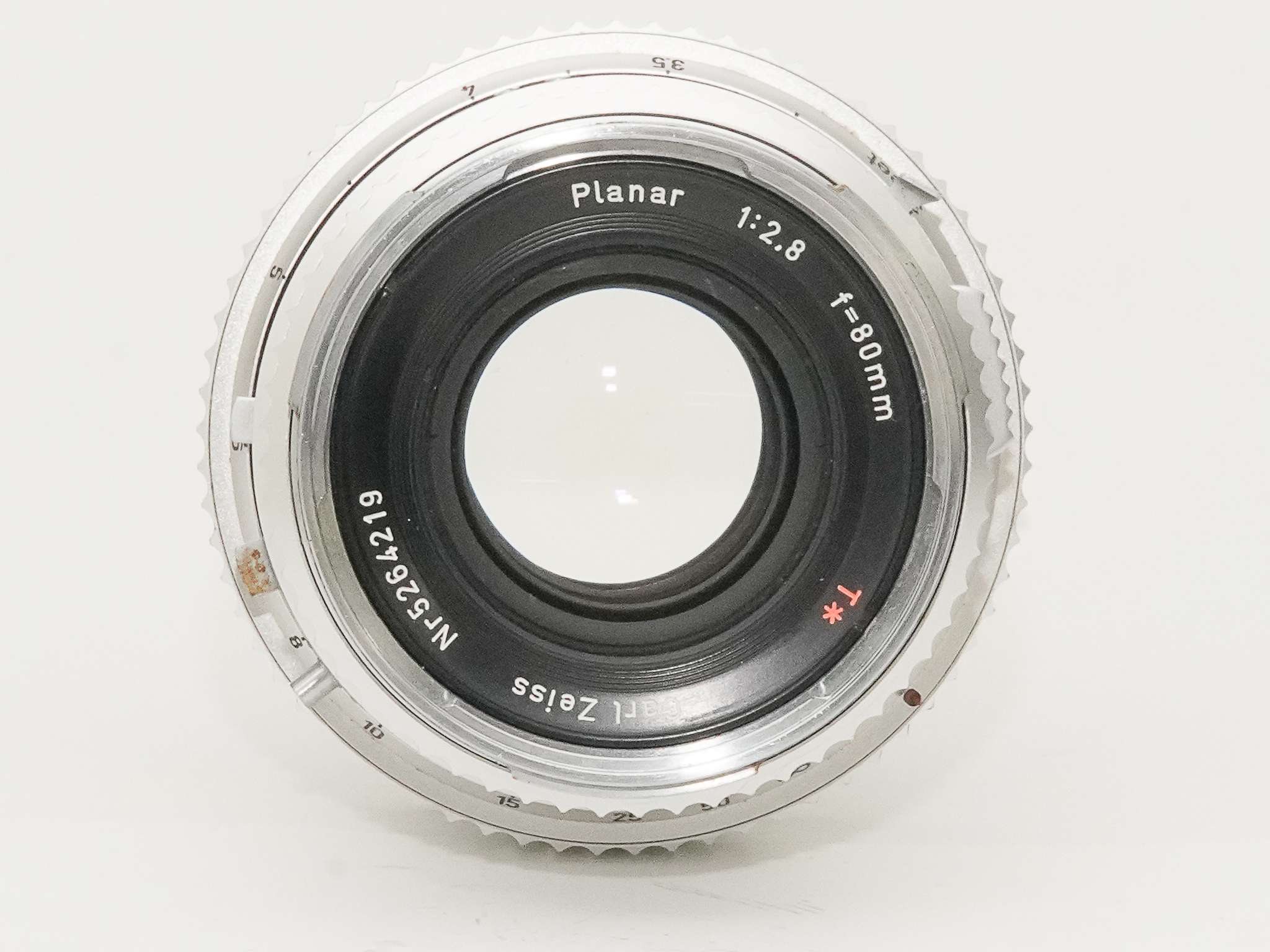 80/2.8 Planar (Cレンズ)　T☆ レアモノ  ハッセルブラッド Vシリーズ用  シンクロコンパーM.X.V. シャッター付 前後キャップ付　 L#5264219の画像