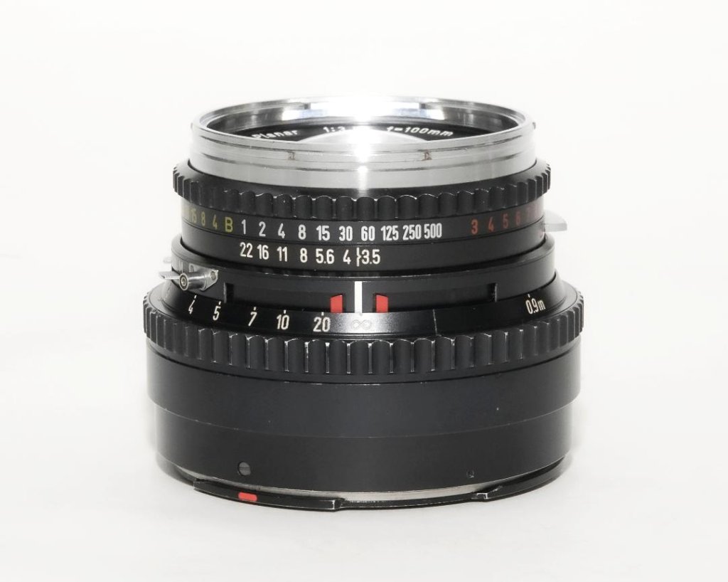 100/3.5 Planar  (Cレンズ) ハッセルブラッド Vシリーズ用  SYNCHRO COMPUR M.X.V.Shutter 付  前後キャップ付　先白　初期ロットの画像
