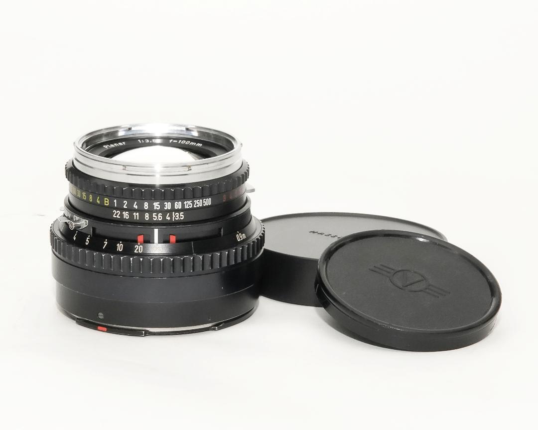 100/3.5 Planar  (Cレンズ) ハッセルブラッド Vシリーズ用  SYNCHRO COMPUR M.X.V.Shutter 付  前後キャップ付　先白　初期ロットの画像