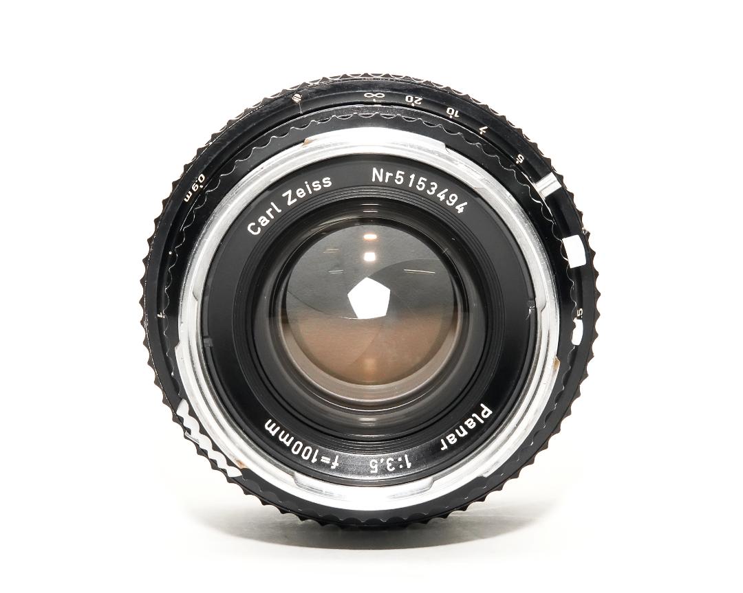 100/3.5 Planar  (Cレンズ) ハッセルブラッド Vシリーズ用  SYNCHRO COMPUR M.X.V.Shutter 付  前後キャップ付　先白　初期ロットの画像
