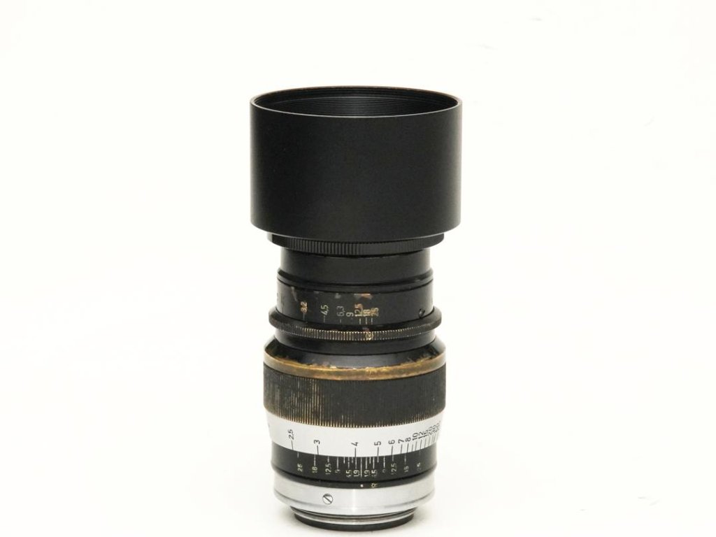 73/1.9 Hektor ライカスクリュー回転式ヘリコイド  距離計連動  特製レンズフード(深くて且つネジ込み式) ,コ-ティング有り,1932年製造の画像