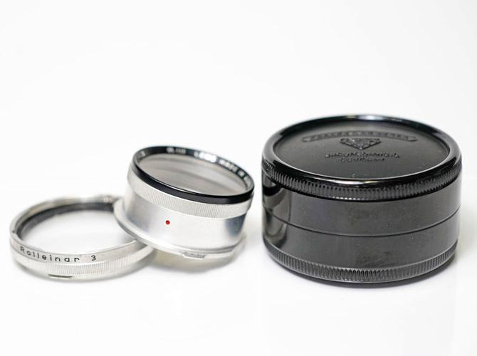 Rollei Ⅲ 型 Rolleinar-3 (接写レンズ.上下セット) 純正Pケース付 (32cm～24cm) バララックス自動補正の画像