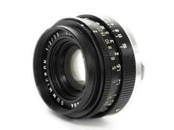 35/2 Summicron  ライカM用  元箱、メタルレンズフード 42Φ(カブセ) 前後レンズキャップ　L#2740404  距離計連動の画像