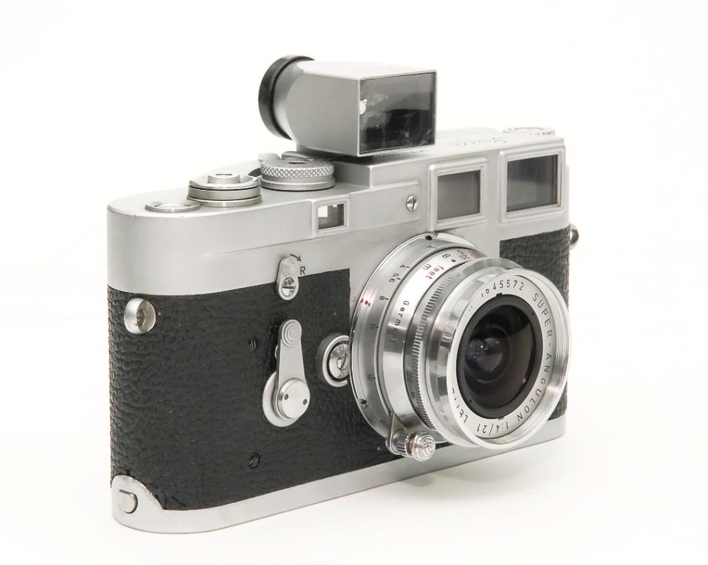 21/4 Super Angulon 白 L#1645572 ライカL39 & M用, 専用ファインダー＆レンズフード付　前後キャップ付 　距離計連動の画像
