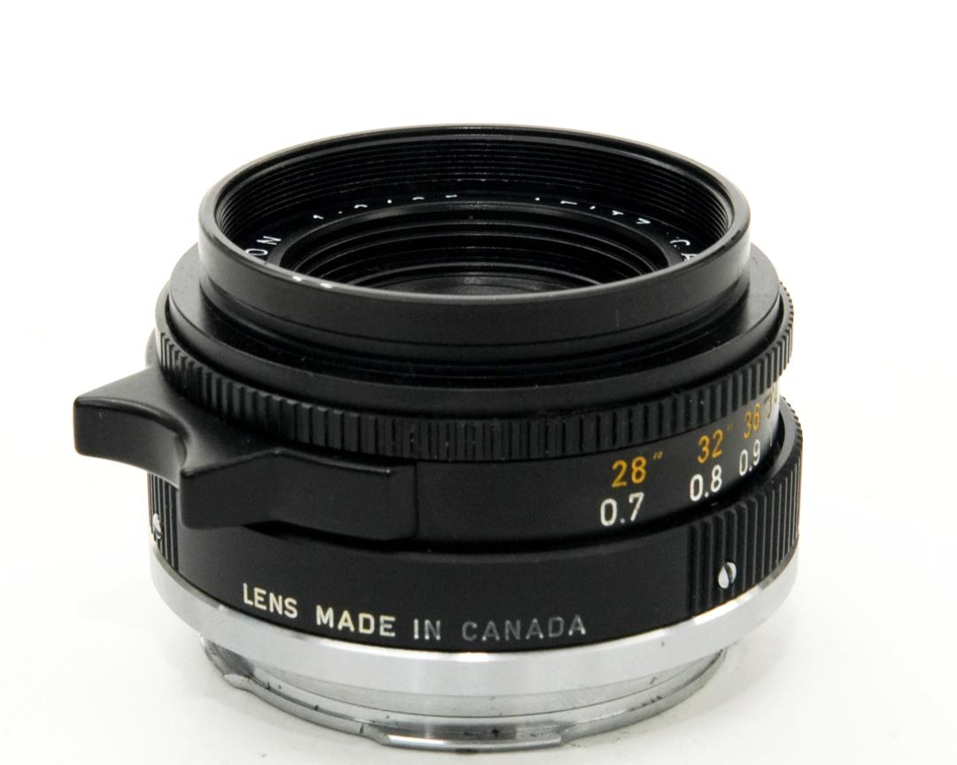 35/2 Summicron  L#2662766　メタルレンズフード 42Φ(カブセ) 前後レンズキャップ  距離計連動の画像