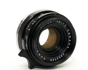 35/2 Summicron  L#2662766　メタルレンズフード 42Φ(カブセ) 前後レンズキャップ  距離計連動の画像