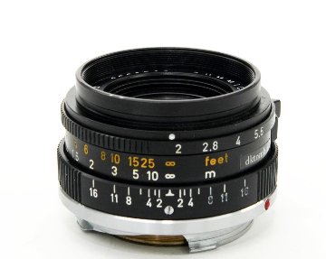 35/2 Summicron  L#2662766　メタルレンズフード 42Φ(カブセ) 前後レンズキャップ  距離計連動の画像