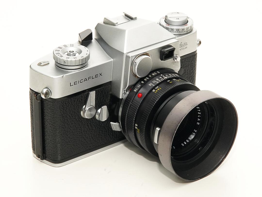 ライカフレックス 1型   50/2 Summmicron付 l  カメラケース付 純正フード付 B#1116927  L#2165985の画像