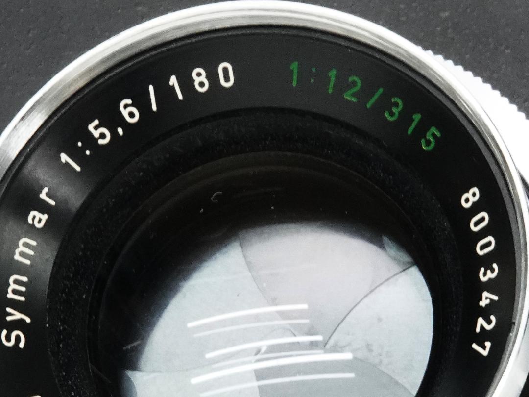 180/5.6  Symmar (Schneider-Kreuznach) シンクロコンパー1番シャッターM.X.V. Shutter 付　　35mm 判に換算では約 50mm ですの画像