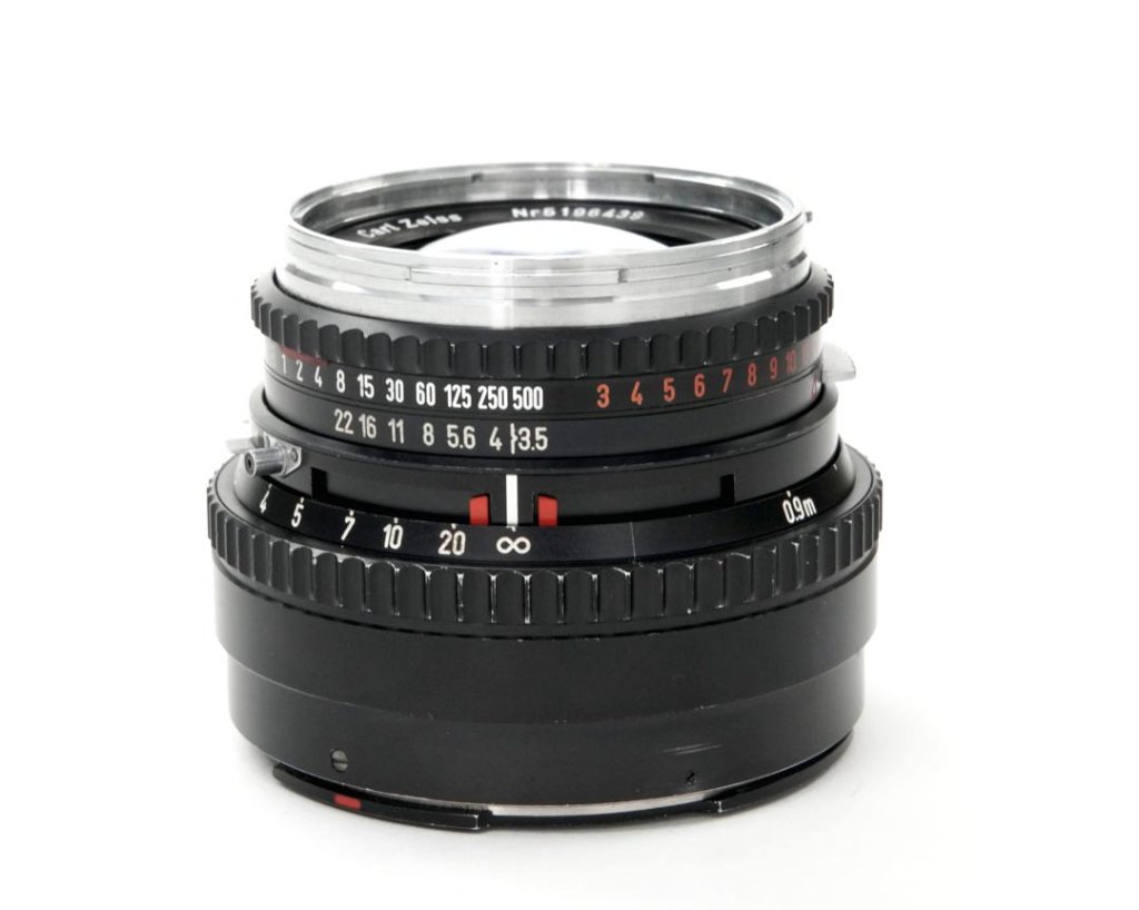 100/3.5 Planar T* (Cレンズ) 山岳プラナー, ハッセルブラッド Vシリーズ用  SYNCHRO COMPUR M.X.V.Shutter 付  前後キャップ付　先白　初期ロットの画像