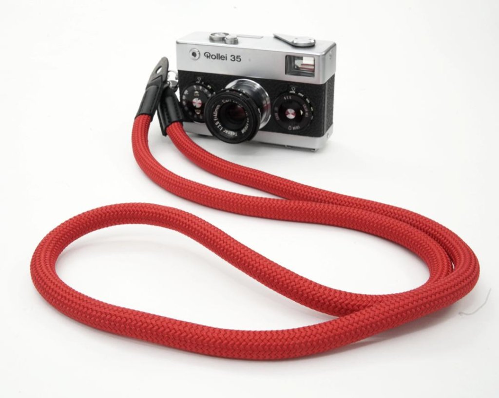 Rollei 35、コンパクトカメラ用 コットン、ロープタイプ、ネックストラップ、 ロングタイプ110cm、10mmΦ レッドの画像