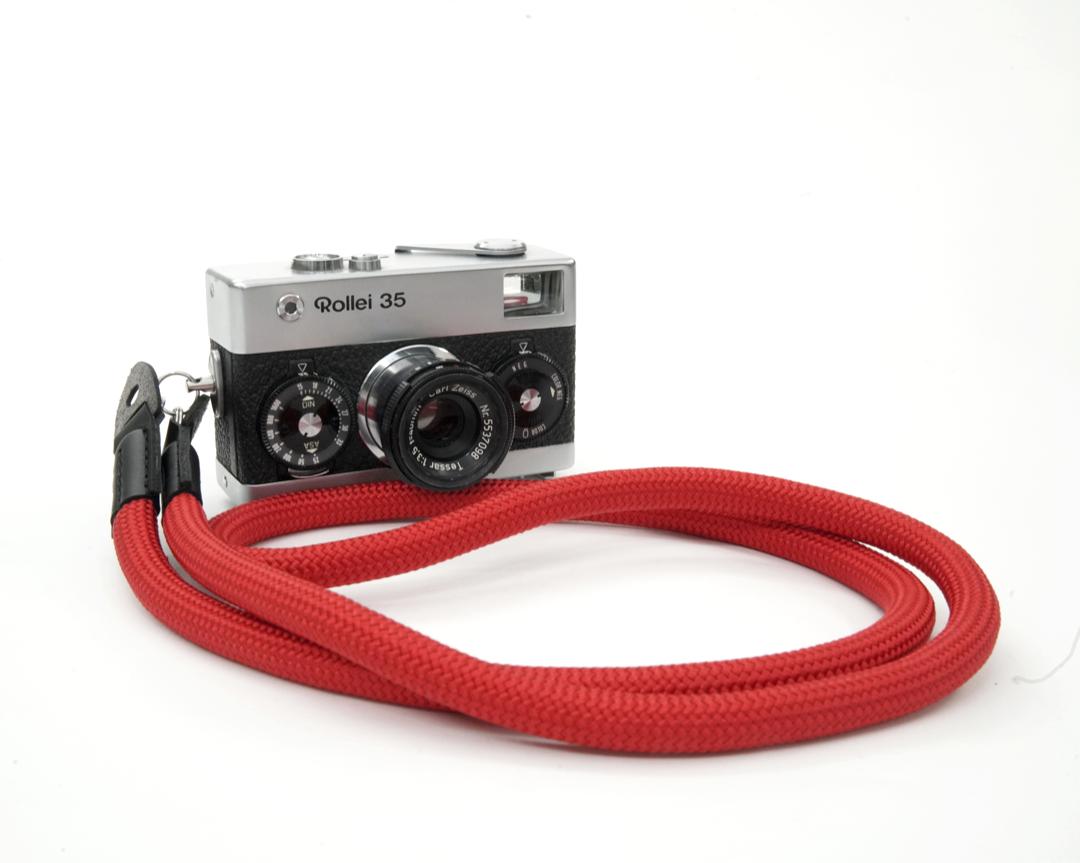 Rollei 35、コンパクトカメラ用 コットン、ロープタイプ、ネックストラップ、 ロングタイプ110cm、10mmΦ レッドの画像