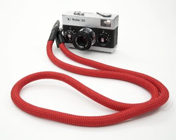 Rollei 35、コンパクトカメラ用 コットン、ロープタイプ、ネックストラップ、 ロングタイプ110cm、10mmΦ レッドの画像