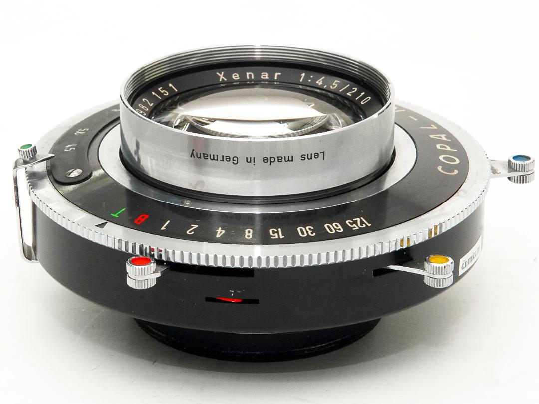 210/4.5 Xenarクスナー (Schneider) 旧コパル3番シャッター付 テッサータイプ 5x7inサイズカバーの画像