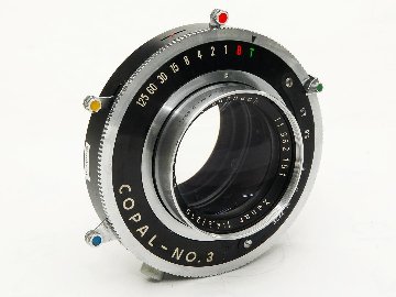 210/4.5 Xenarクスナー (Schneider) 旧コパル3番シャッター付 テッサータイプ 5x7inサイズカバーの画像