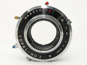 210/4.5 Xenarクスナー (Schneider) 旧コパル3番シャッター付 テッサータイプ 5x7inサイズカバーの画像