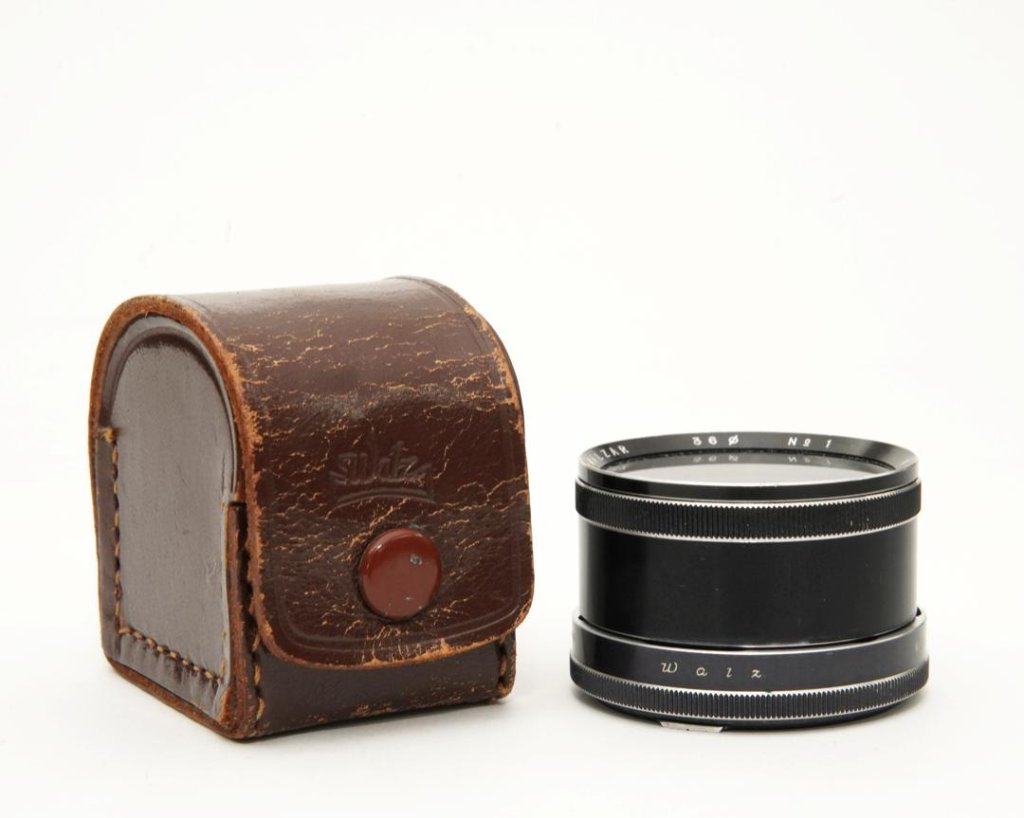 Rollei I 型用 walz PARWALZAR NO.1接写レンズ 36φ 革ケース付き の画像