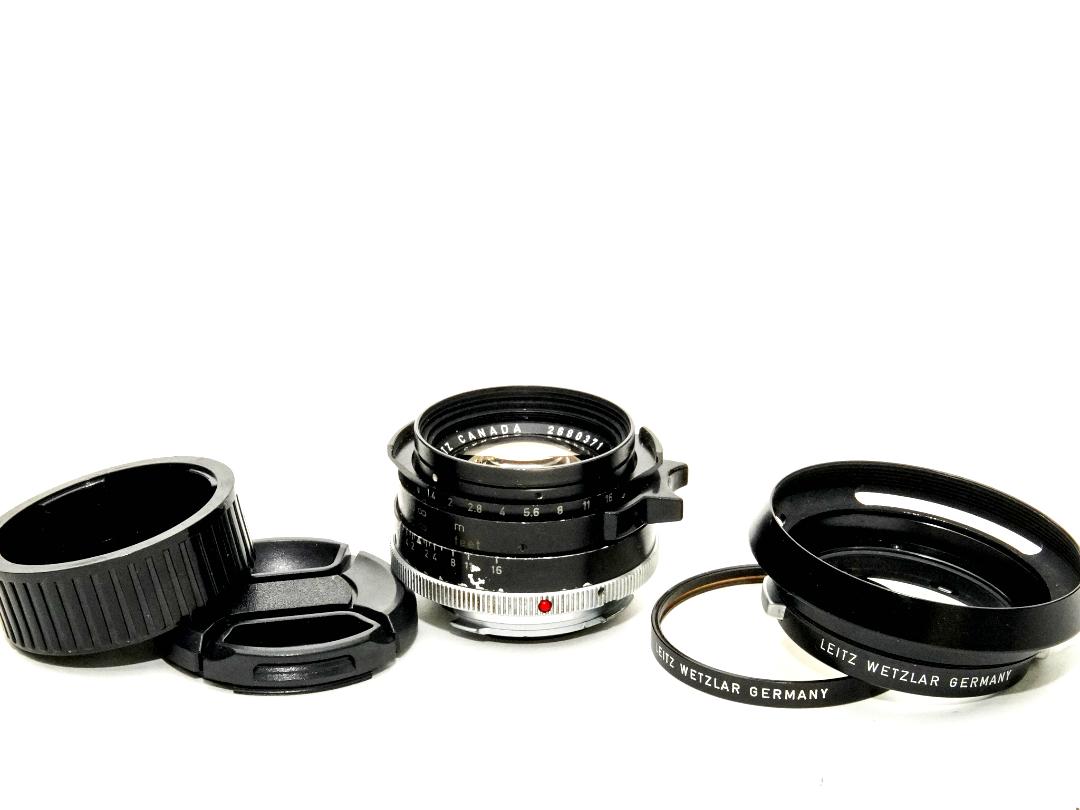 35/1.4 Summilux  L#2680371  2nd-Model 球面レンズ ライカM用 メタルレンズフード付(純正) 前後キャップ付 距離計連動の画像