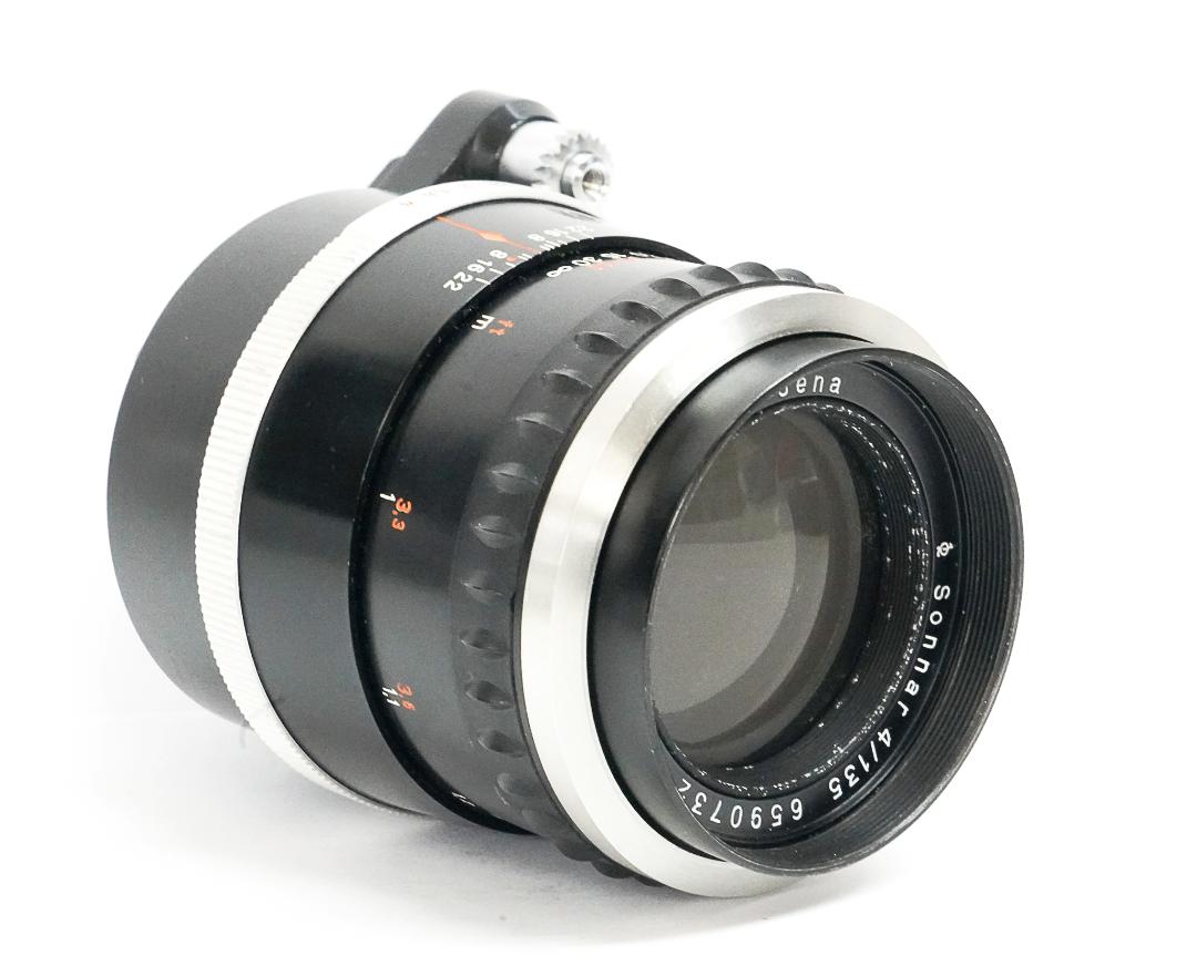 135/4 Sonnar  エキザクターマウント  (Carl Zeiss Jena) Germany 　自動絞りと実絞り切り替え有り  前後キャップ付 の画像