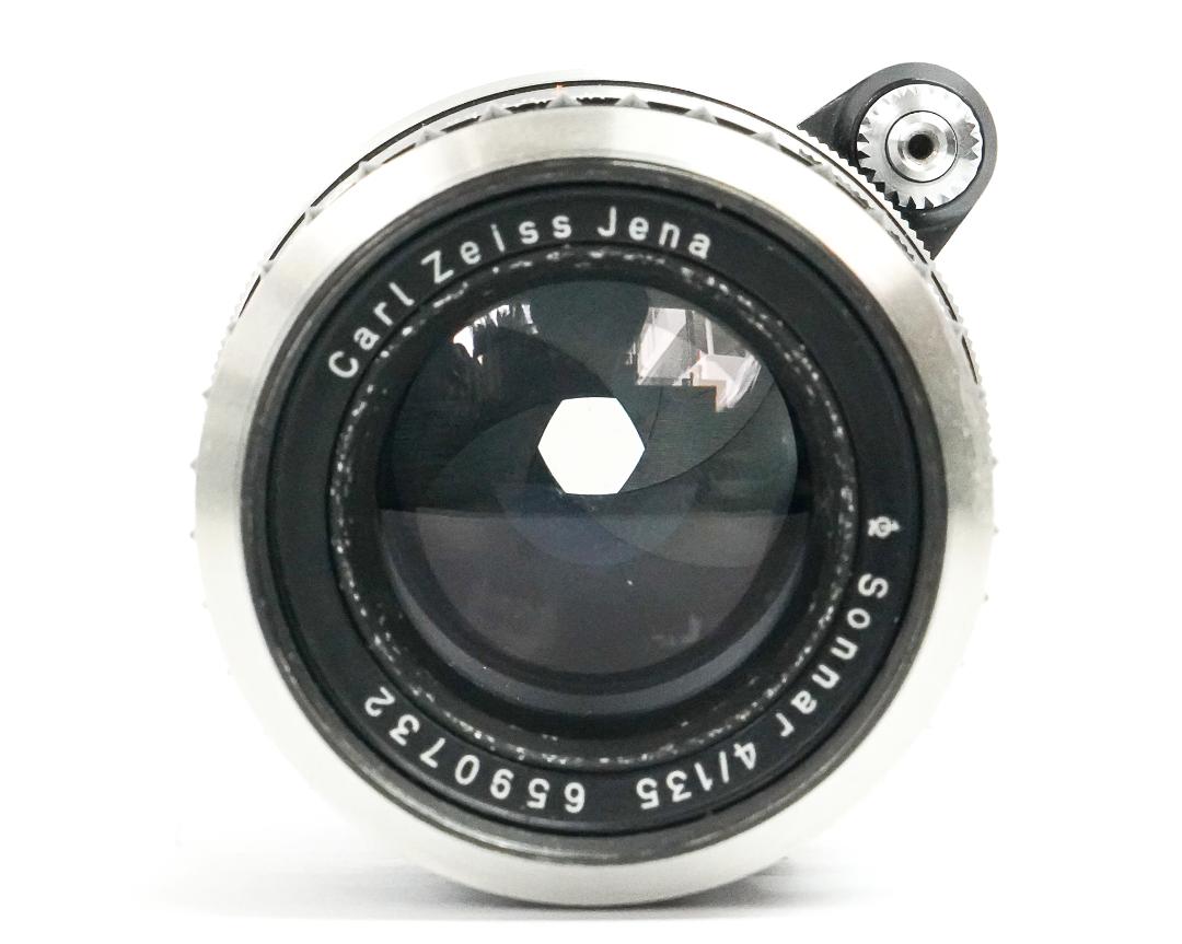 135/4 Sonnar  エキザクターマウント  (Carl Zeiss Jena) Germany 　自動絞りと実絞り切り替え有り  前後キャップ付 の画像