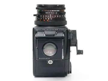  Hasselblad 500C/M black  80/2.8 Planar T* (CFレンズ) A-12マガジン スタンダード焦点板 ネックストラップ付 日本語使用説明書付の画像