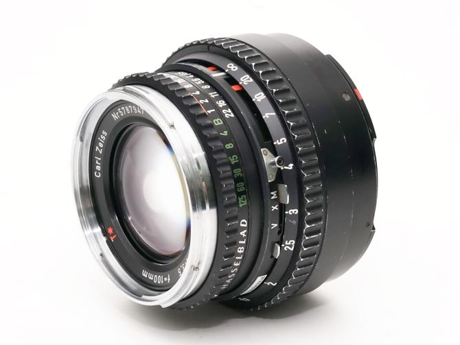 100/3.5 PlanarT*(Cレンズ) 先白 ハッセルブラッド Vシリーズ用  SYNCHRO COMPUR M.X.V.Shutter 付 純正メタルフード,純正前後キャップ付 山岳プラナーの画像