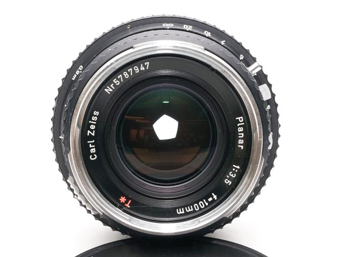 100/3.5 PlanarT*(Cレンズ) 先白 ハッセルブラッド Vシリーズ用  SYNCHRO COMPUR M.X.V.Shutter 付 純正メタルフード,純正前後キャップ付 山岳プラナーの画像