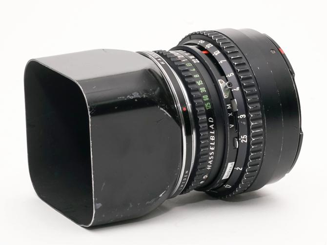 100/3.5 PlanarT*(Cレンズ) 先白 ハッセルブラッド Vシリーズ用  SYNCHRO COMPUR M.X.V.Shutter 付 純正メタルフード,純正前後キャップ付 山岳プラナーの画像