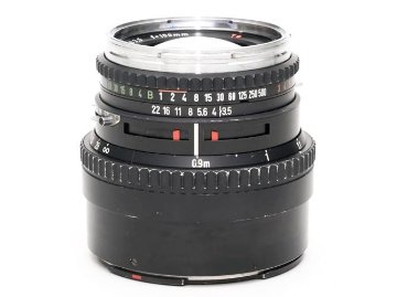 100/3.5 PlanarT*(Cレンズ) 先白 ハッセルブラッド Vシリーズ用  SYNCHRO COMPUR M.X.V.Shutter 付 純正メタルフード,純正前後キャップ付 山岳プラナーの画像