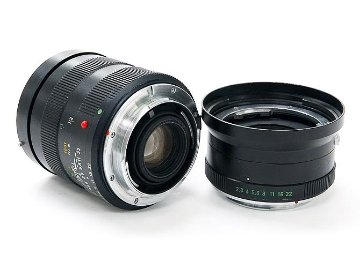60/2.8 Macro-ELMARIT-R ライカ R 用 　(Germany) 1:1等倍リング付 2カム 専用メタルフード  純正PLフィルタ付 L#2894125 前後純正キャップ付の画像
