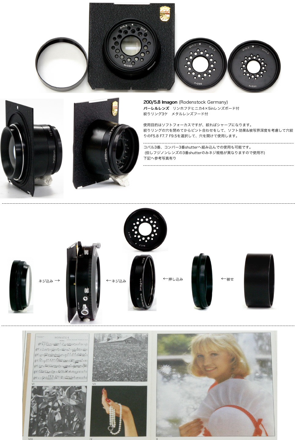 Rodenstock Imagon　200mm イマゴン ソフトレンズ Rodenstock Imagon 200mm イマゴン ソフトレンズ 200/5.8 imagon