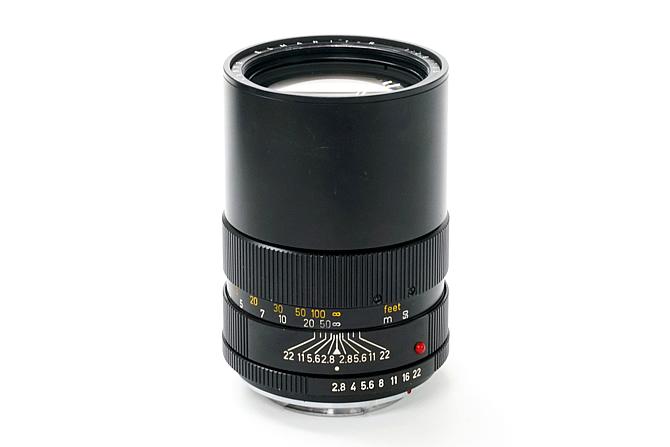 135/2.8 ELMARIT-R (CANADA) ライカR用  フード内臓　前後純正キャップ付 UVaフィルター付(純正)  L#2405972の画像