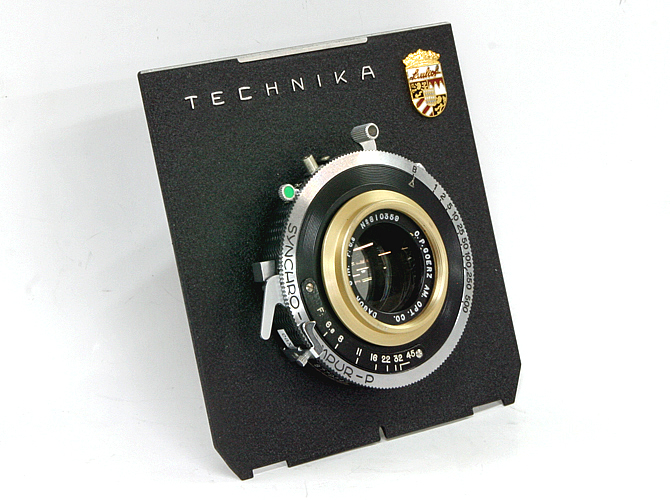 150/6.8 Gold rim DAGOR (GOERZ) 　シンクロコンパーシャッター付き (真円絞り) リンホフテヒニカ4×5inレンズボード付  前玉を外して後玉のみの場合300mmとして使用の画像