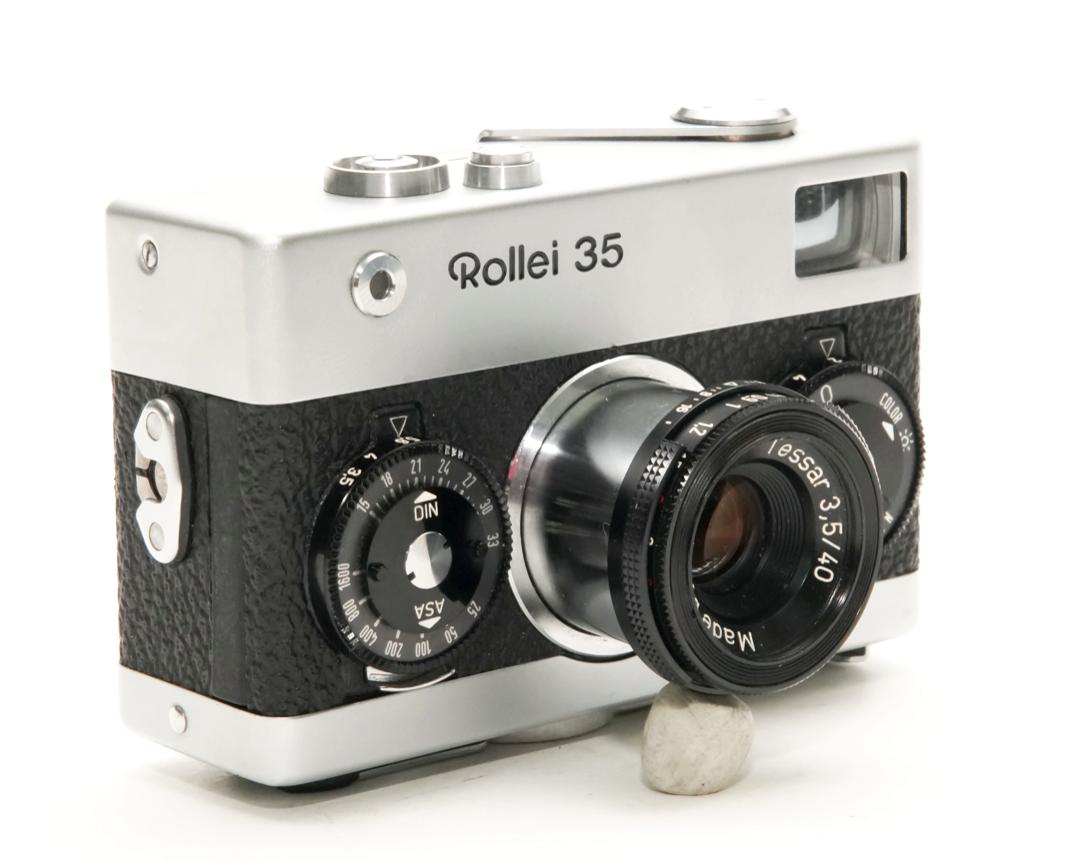 Rollei 35 (白) Singapore 製 40/3.5 テッサー(沈銅式) 352gの画像