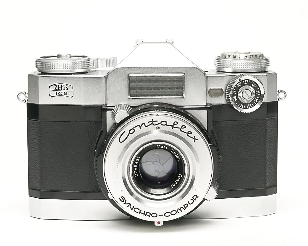 Contaflex 50mm F2.8 Tessar  Synchro-Compur M.X.V.レンズシャッター　　セレンメーター内蔵(作動不)の画像