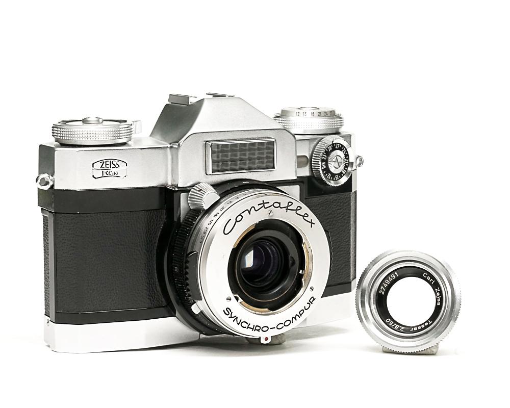 Contaflex 50mm F2.8 Tessar  Synchro-Compur M.X.V.レンズシャッター　　セレンメーター内蔵(作動不)の画像