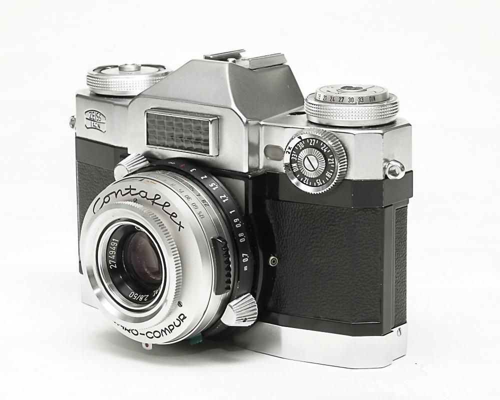 Contaflex 50mm F2.8 Tessar  Synchro-Compur M.X.V.レンズシャッター　　セレンメーター内蔵(作動不)の画像