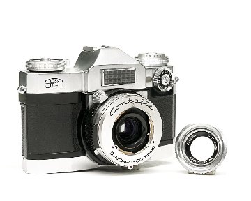 Contaflex 50mm F2.8 Tessar  Synchro-Compur M.X.V.レンズシャッター　　セレンメーター内蔵(作動不)の画像