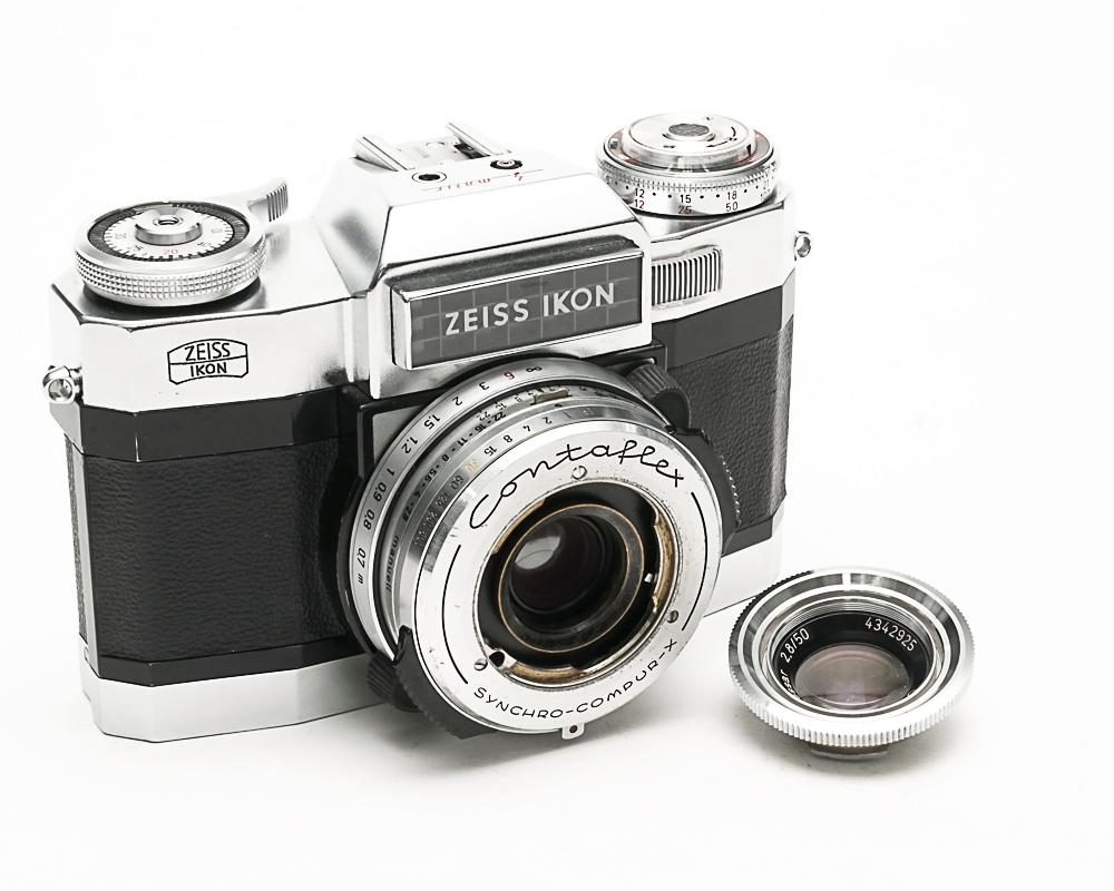 Contaflex 50mm F2.8 Tessar  Synchro-Compur M.X.V.レンズシャッター　　セレンメーター内蔵(作動良好)の画像