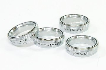Contaflex 45/2.8 Tessar用 Contaflex 50/2.8 Tessar用 接写フィルター4枚セット 0.2m　0.3m　0.5m　1.0m 被写界深度表付 P,ケース付の画像