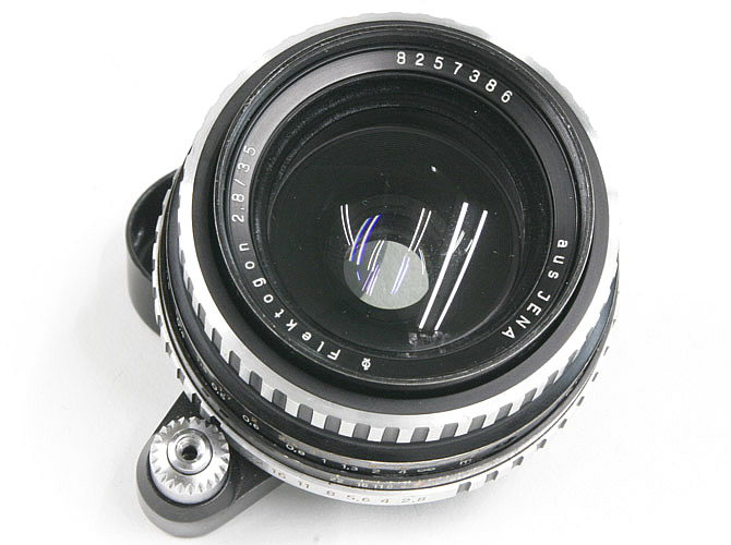 35/2.8 Flektogon  エキザクターマウント  (Carl Zeiss Jena) Germany 　自動絞りと実絞り切り替え有り  前後キャップ付 90%の画像