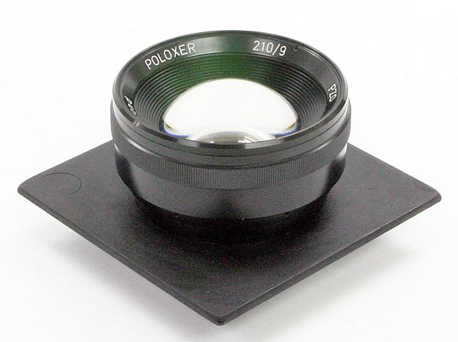 210/9 POLOXER バーレルレンズ 14cm 角 Sinar レンズボード付 　　8×10inカバーの画像