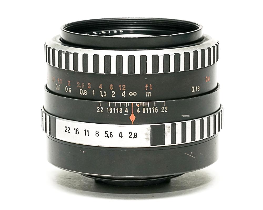 35/2.8 Flektogon (aus Jena)   自動絞り　プレビューレバー有り 前後キャップ付　ゼブラタイプ 最短撮影距離 18cmの画像