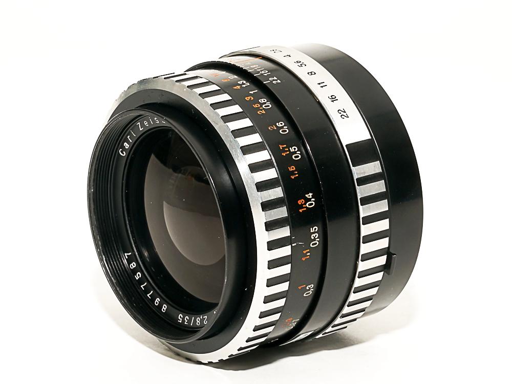 35/2.8 Flektogon (Carl Zeiss Jena)   自動絞り　プレビューレバー有り 前後キャップ付　ゼブラタイプ  最短撮影距離 18cmの画像