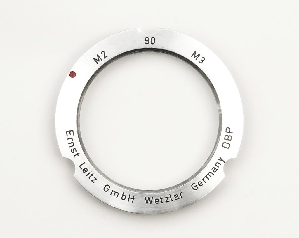 ライカ純正 L39-M アダプターリング､ Ernst Leitz GmbH Wetzlar Germany DBP 　　ブライトフレーム90mm　　　　（下部の切り込みカットなし）の画像