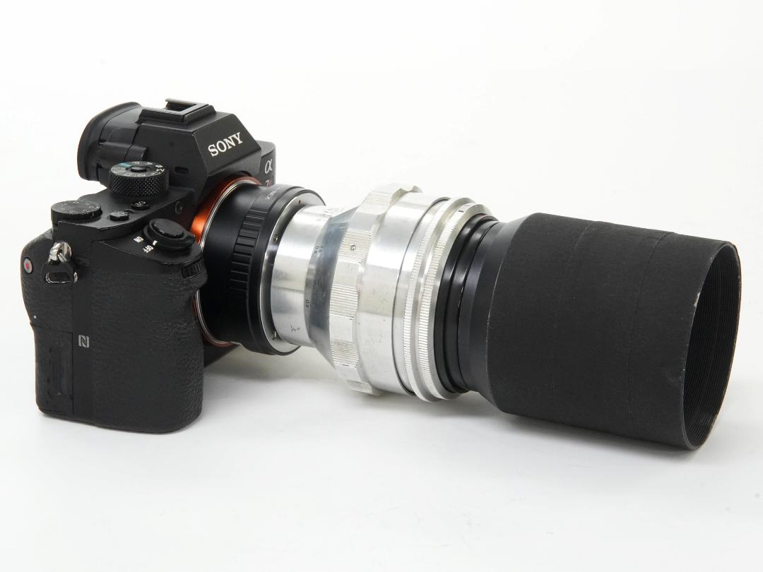 75/1.5 Biotar (Carl Zeiss Jena Germany) メタルフード付き 90% 、 EX-L/M マウントアダプター付　後期型(最短距離.80cm)の画像